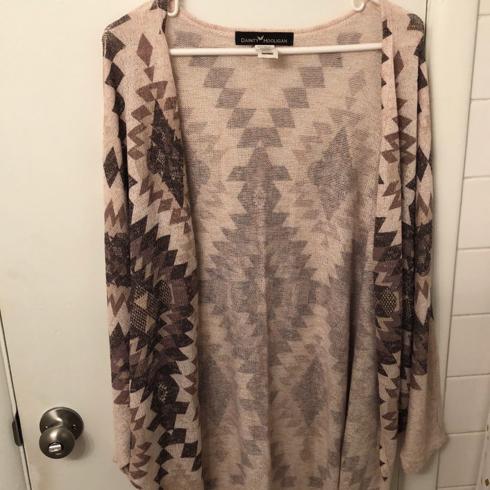 Aztec print cardigan